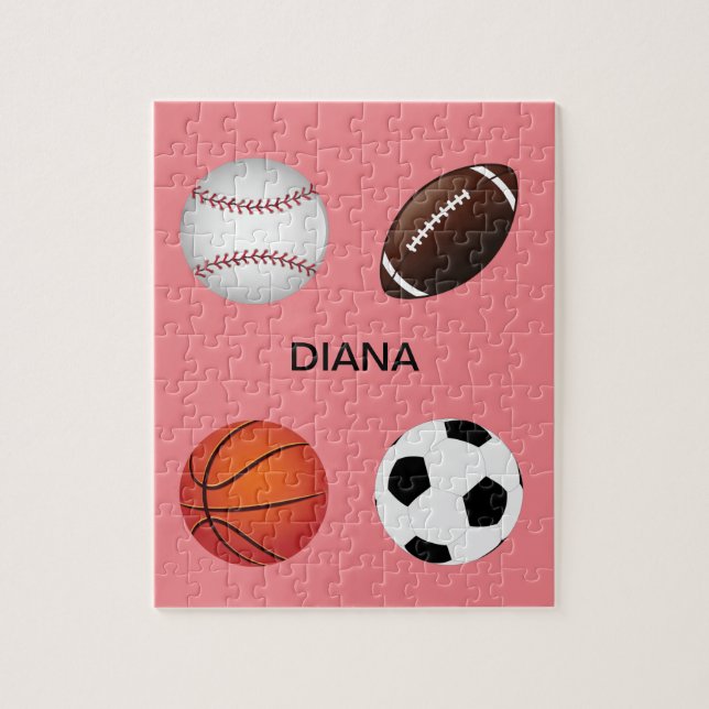 " SPORTS" PUZZLE WITH CHILDS NAME. (Vertical)