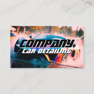 Sports race car water splash business card
