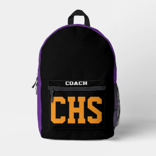 Sports School INITIALS Team Colours COACH Custom Printed Backpack