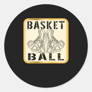 Sports Scute Ss Cute Sss Basketball Long  Classic Round Sticker