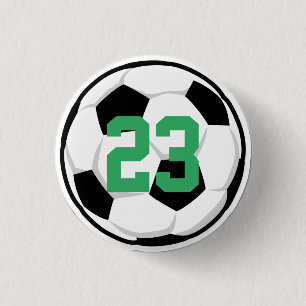 Sports Soccer Ball Player Number Team Fan 3 Cm Round Badge