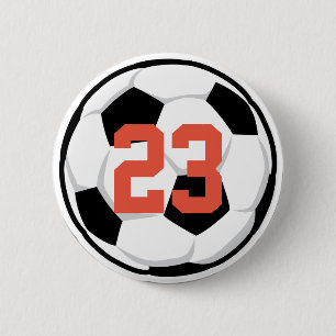 Sports Soccer Ball Player Number Team Spirit Fan 6 Cm Round Badge