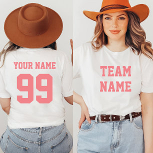 Sports Soccer Baseball Team Front Back Name Number T-Shirt
