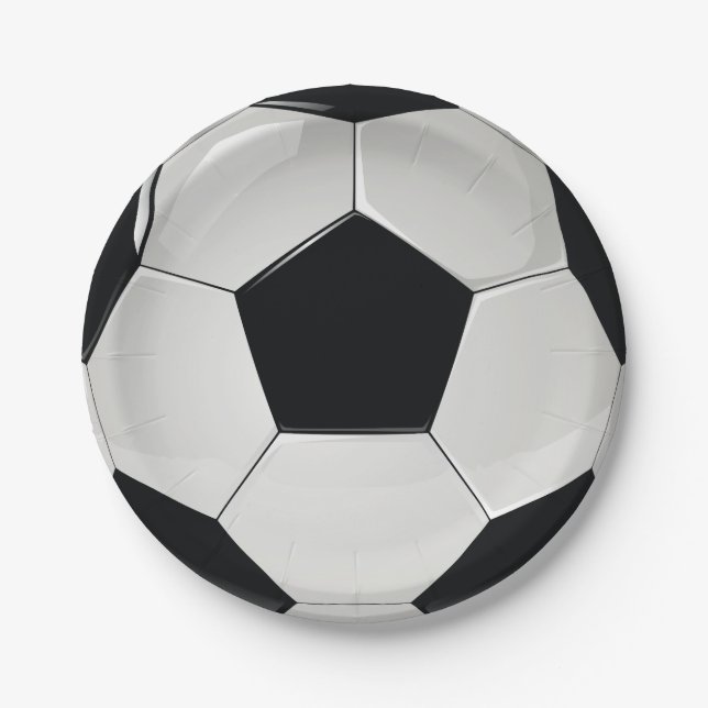 Sports Soccer Football Party Paper Plate (Front)