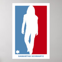 Sports Star Bat Mitzvah Poster in Red and Blue