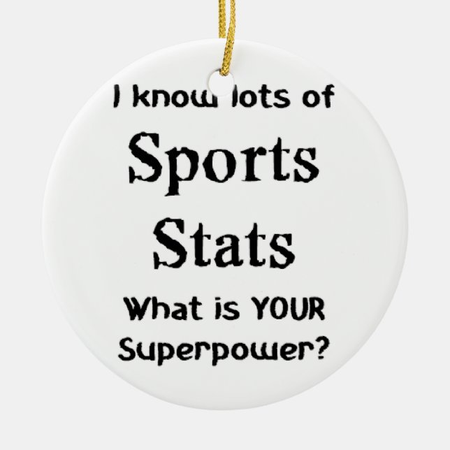 sports stats ceramic tree decoration (Front)