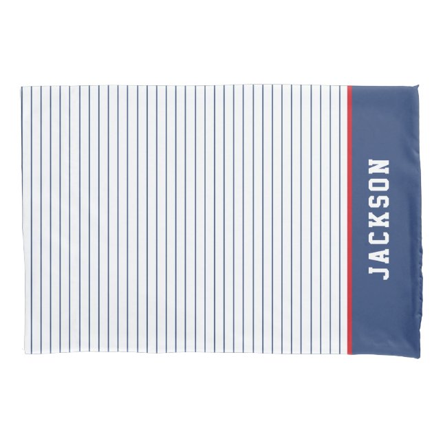 Sports Stripe Personalised Standard Pillow Case (Front)