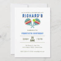 Sports Striped Pickleball Paddles Birthday Party