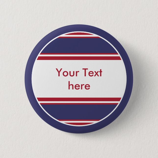 Sports Stripes Button USA / ENGLAND + your text (Front)