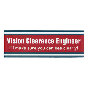 SPORTS STRIPES - Red Blue White + your ideas Name Tag