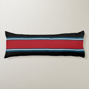 Sports Stripes red blue + your backgr. colour Body Cushion