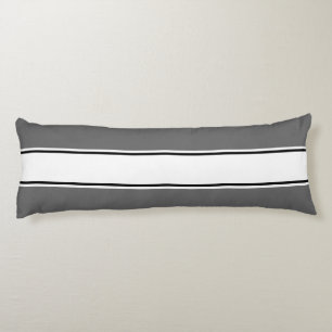 Sports Stripes white black + your backgr. colour Body Cushion