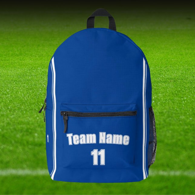 Sports Team Backpacks - Custom Name and Number (custom sports backpacks and bags with name and number.)