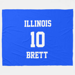 Sports Team Customised Brilliant Blue Fleece Blanket