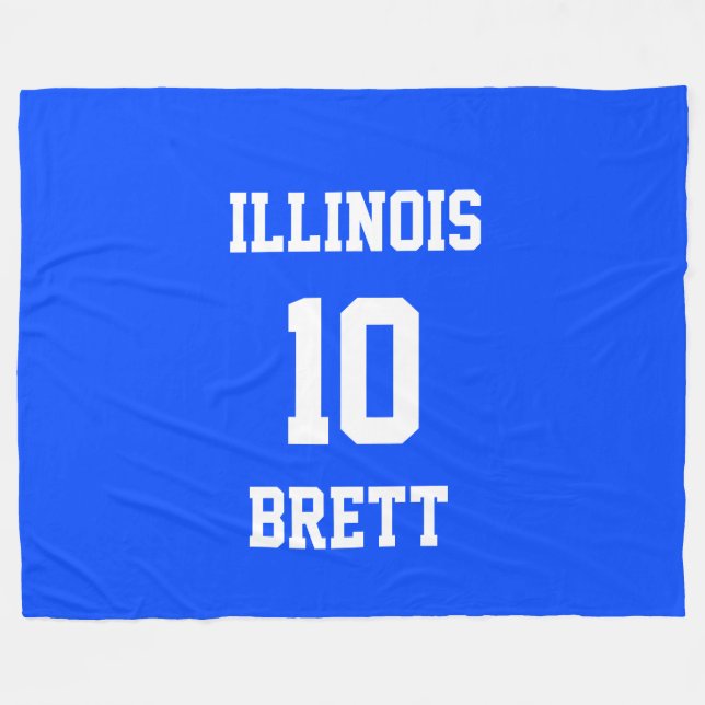 Sports Team Customised Brilliant Blue Fleece Blanket (Front (Horizontal))