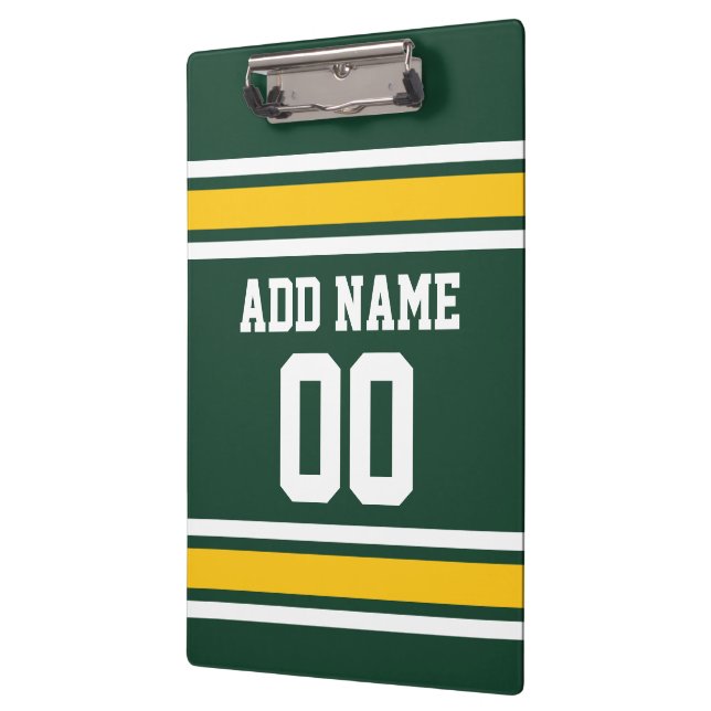 Sports Team Football Jersey Custom Name Number Clipboard (Left)
