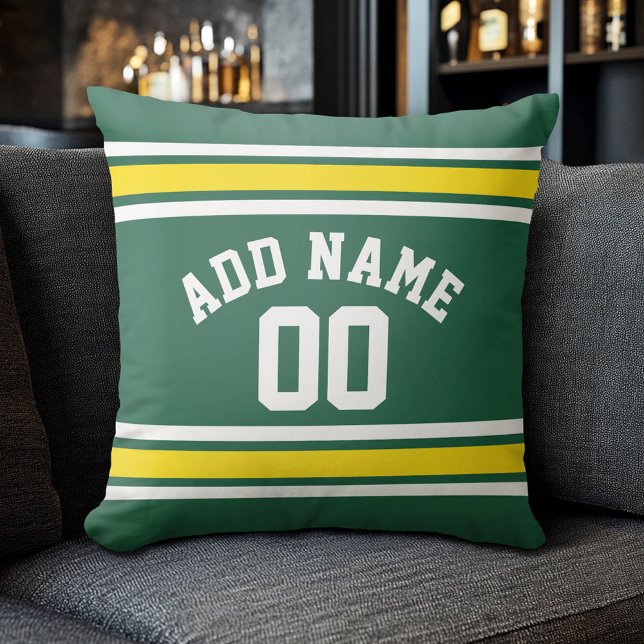 Sports Team Football Jersey Custom Name Number Cushion (Custom Sports Pillow for a Man Cave)