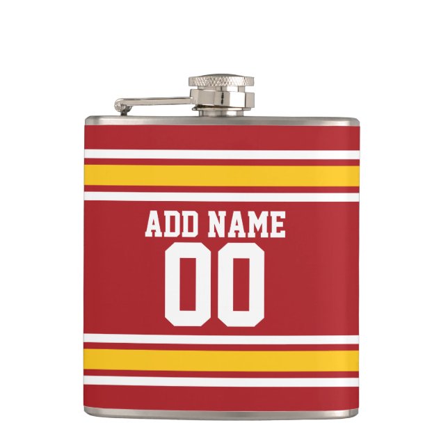 Sports Team Football Jersey Custom Name Number Hip Flask (Front)