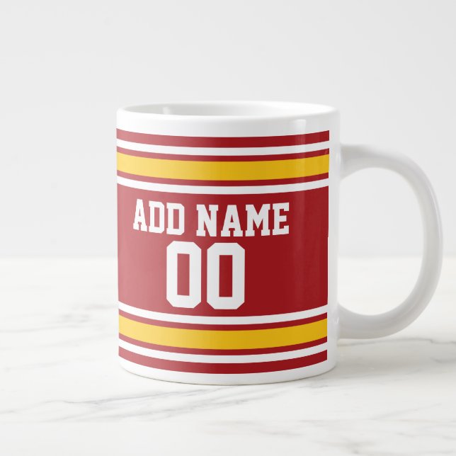 Sports Team Football Jersey Custom Name Number Large Coffee Mug (Right)