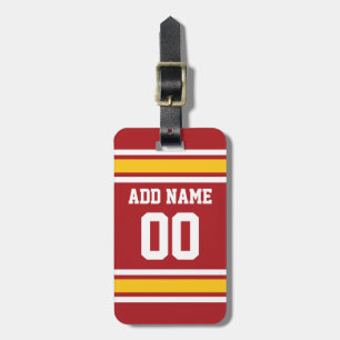 Sports Team Football Jersey Custom Name Number Luggage Tag