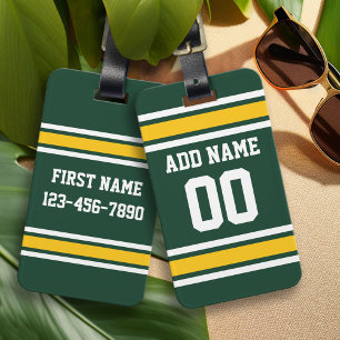 Sports Team Football Jersey Custom Name Number Luggage Tag