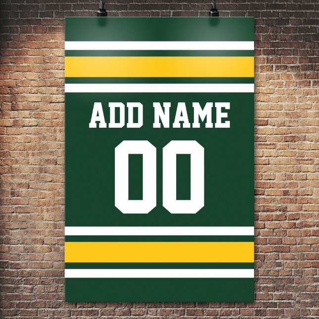 Sports Team Football Jersey Custom Name Number Poster (Custom Poster)