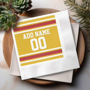 Sports Team Jersey with Custom Name and Number Napkin