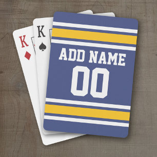 Sports Team Jersey with Custom Name and Number Playing Cards
