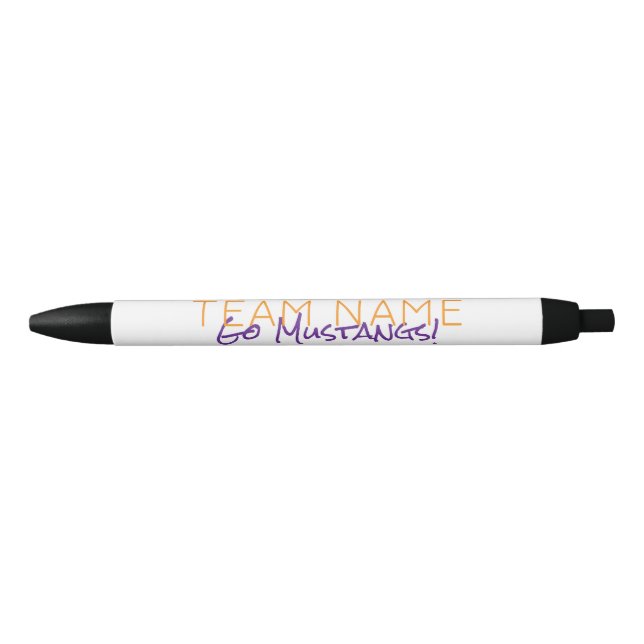 Sports Team NAME Modern School Spirit Fans Black Ink Pen (Front)