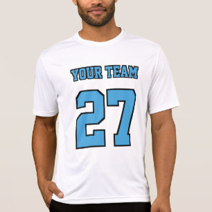 Sports Team Name Number LightBlue Outlines Varsity T-Shirt