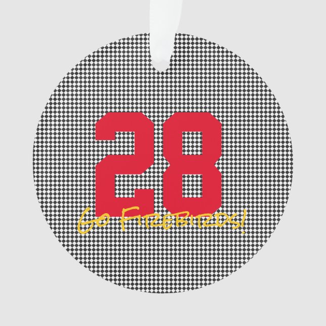 Sports Team Number Nickname Player Photo Fan Club Ornament (Front)