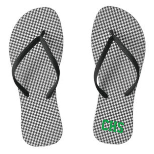 Sports Team Spirit Check INITIALS School Colours Jandals