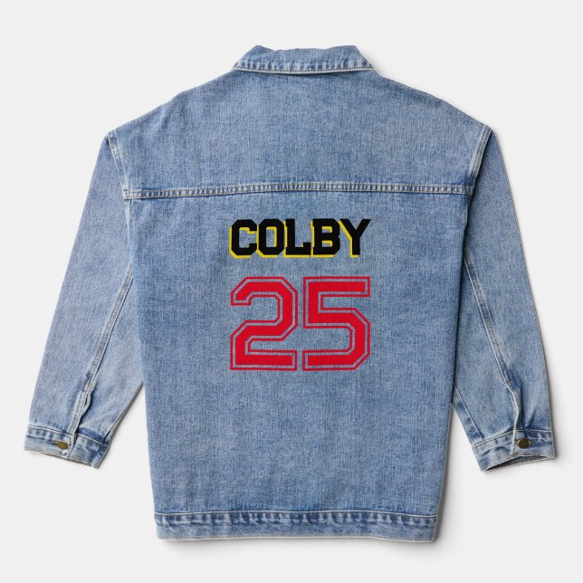 Sports Team Spirit Fan Club NAME Number Fun Denim Jacket (Back)