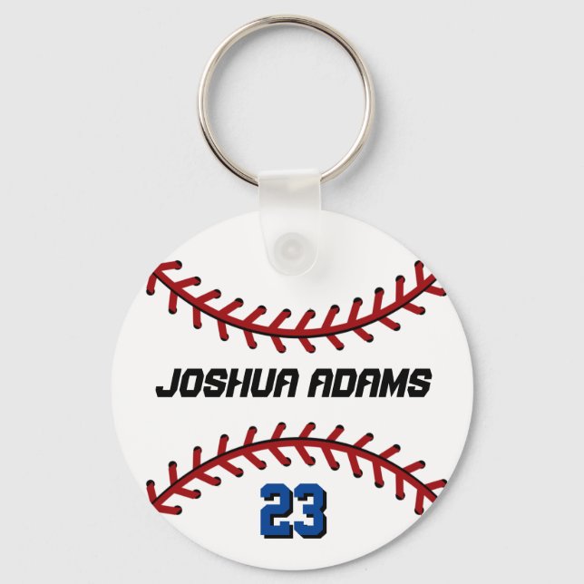 Sports Team White Baseball Keychain (Front)