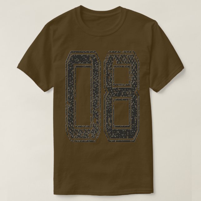 Sports TeamNumber 08Year 2008Midnight Black866 T-Shirt (Design Front)