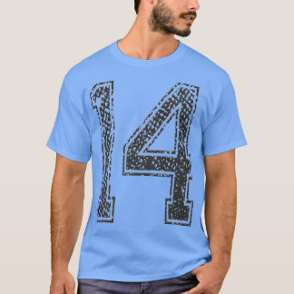 Sports TeamNumber 14Year 2014Midnight Black871 T-Shirt