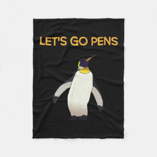 Sports Tee#39;s Lets Go Pens Funny Hockey Penguins Fleece Blanket