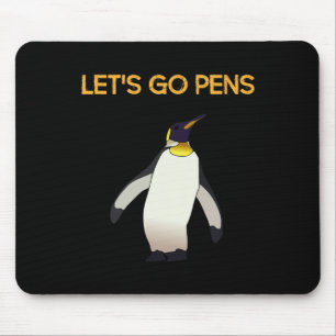 Sports Tee#39;s Lets Go Pens Funny Hockey Penguins Mouse Pad
