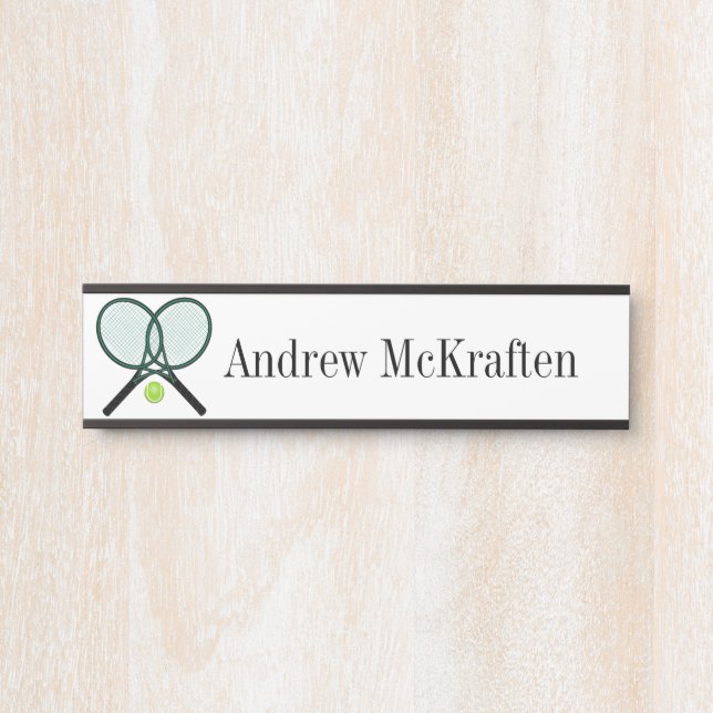 Sports Tennis Rackets / Ball Hanging Door Signs (Front)
