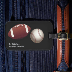 Sports Theme Black Guys Luggage Tag
