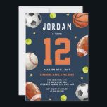 Sports Theme Boys Birthday Party  Invitation<br><div class="desc">More Fun Theme Birthday Invitations Themes in the Little Bayleigh Store!</div>