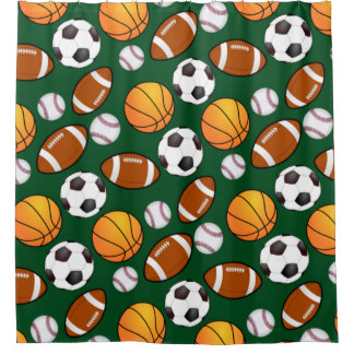 Sports theme Kids Bathroom Shower Curtain