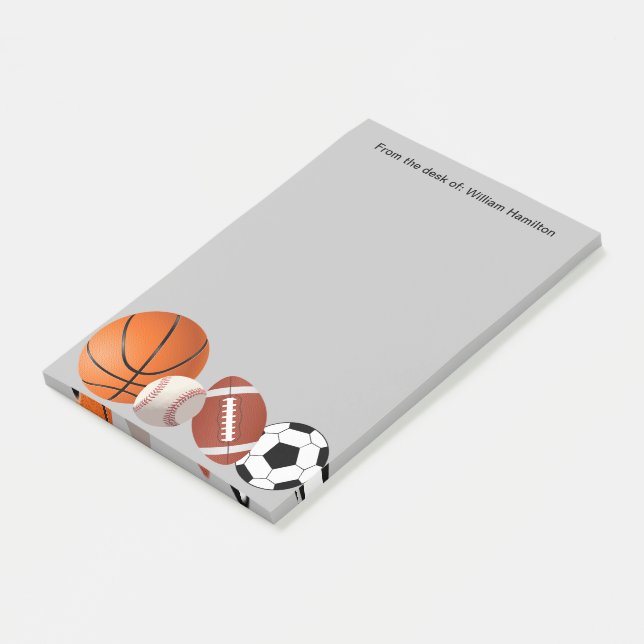 Sports Theme Sticky Notes Notepads (Angled)