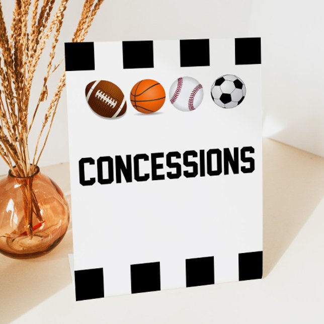 Sports Themed Concessions Food Treat Snack Pedestal Sign (Creator Uploaded)