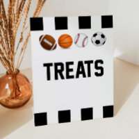 Sports Themed Treat Treats Table Pedestal Sign