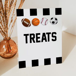 Sports Themed Treat Treats Table Pedestal Sign