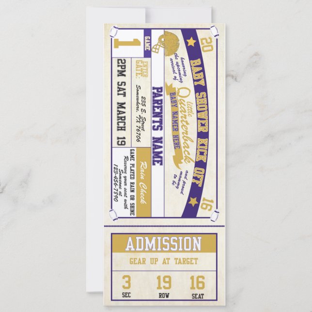 Sports Ticket Baby Shower Invitation (Front)