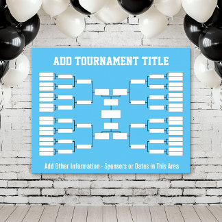 Sports Tournament Bracket - Blue 32 teams Poster