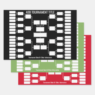 Sports Tournament Bracket for 32 Team Start Wrapping Paper Sheet