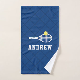 Sports Towel Personalised Blue Tennis Design